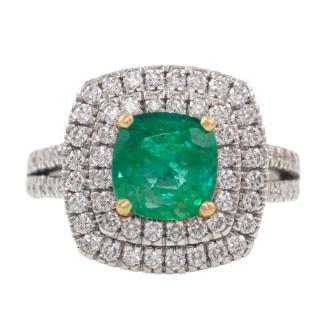 1.55ct Emerald and Diamond Ring