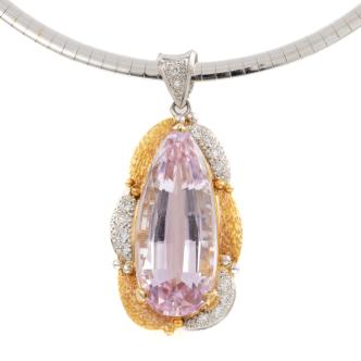 21.17ct Kunzite and Diamond Pendant