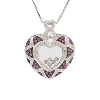 0.48ct Sapphire & 0.65ct Diamond Pendant