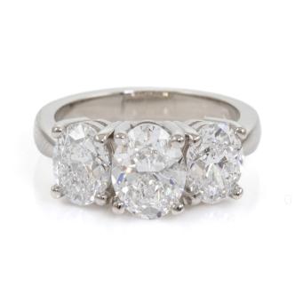 3.50ct Diamond Trilogy Ring GIA