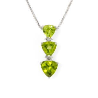 5.45ct Peridot and Diamond Pendant