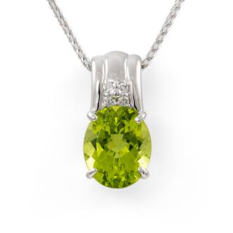 3.90ct Peridot and Diamond Pendant