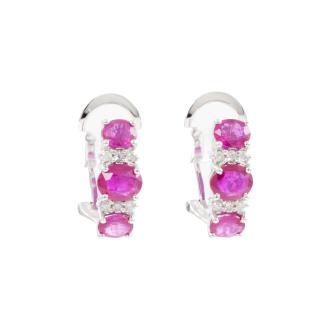 2.90ct Ruby and Diamond Earrings