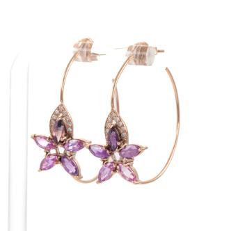 Unheated Ceylon Ruby & Sapphire Earrings