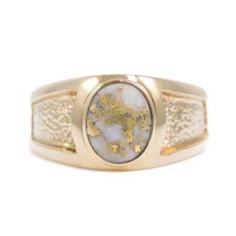 Gold Bearing Quartz Mens Ring
