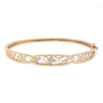 9ct Gold Diamond Bangle