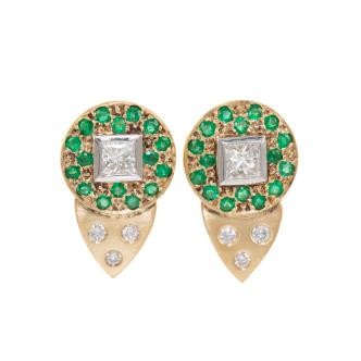 Emerald and Diamond Earrings