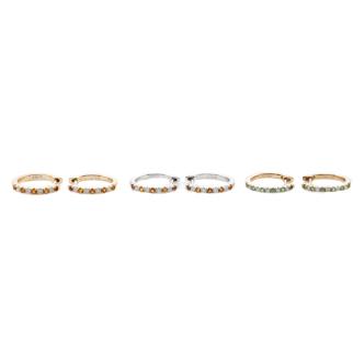 3 Pairs of Citrine Hoop Earring