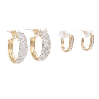 2 Pairs of Diamond Hoop Earring