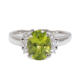 2.09ct Peridot and Diamond Ring