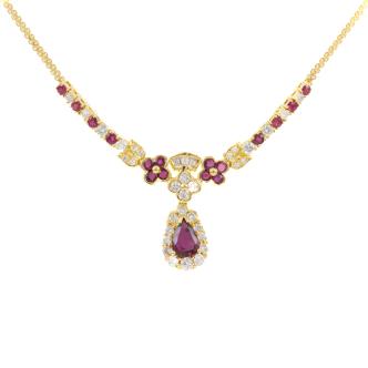 1.05ct Ruby & Diamond Necklace