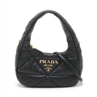 Prada Logo-Plaque Quilted Shoulder Bag