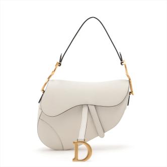 Christian Dior Saddle Bag in White