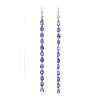 3.00ct Tanzanite & Diamond Drop Earrings
