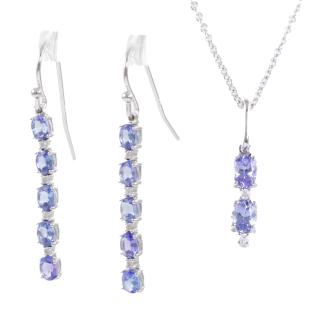 Tanzanite & Diamond Earring and Pendant