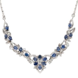 3.60ct Sapphire & Diamond Necklace