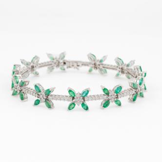5.40ct Emerald and Diamond Bracelet