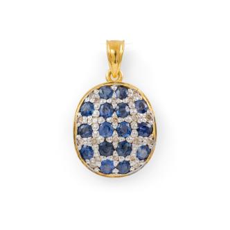 1.90ct Sapphire and Diamond Pendant