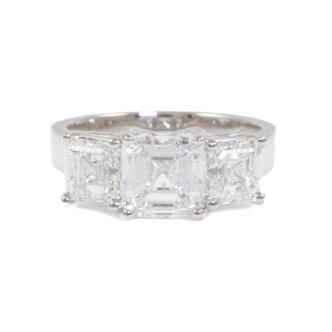 4.01ct Diamond Trilogy Ring GIA
