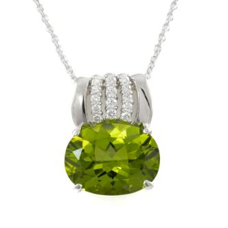 12.93ct Peridot and Diamond Pendant