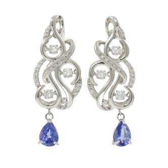 1.50ct Tanzanite and Diamond Earrings