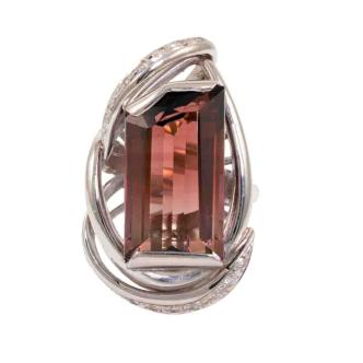 12.89ct Tourmaline & 0.09ct Diamond Ring