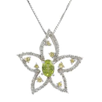 0.64ct Peridot & Diamond Pendant