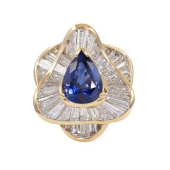 2.06ct Sapphire & 2.42ct Diamond Ring