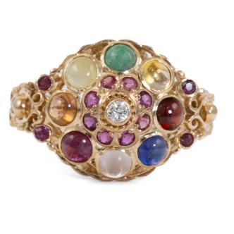 Mixed Gemstone & Diamond Ring