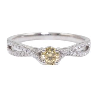 0.24ct Centre Fancy Colour Diamond Ring