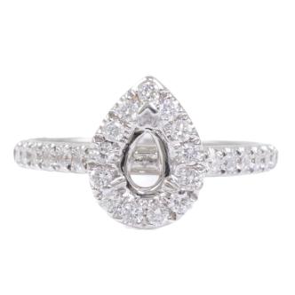 18ct Gold Semi Mount Ring with Diamonds