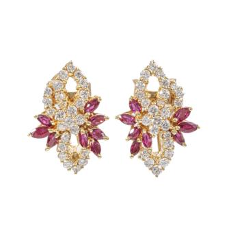 1.10ct Ruby and Diamond Earrings
