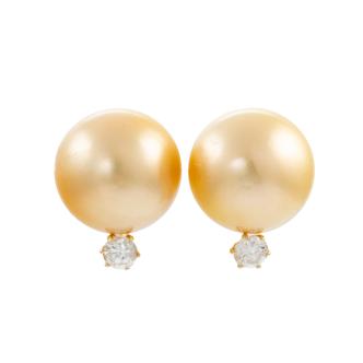 14.0mm South Sea Pearl & Diamond Earring