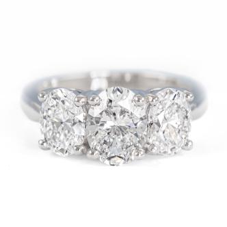 3.50ct Diamond Trilogy Ring GIA