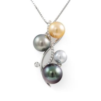 10.7mm Tahitian Pearl & Diamond Pendant