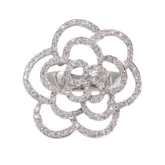 1.24ct Diamond Flower Design Ring 18ct Gold 15.5g*