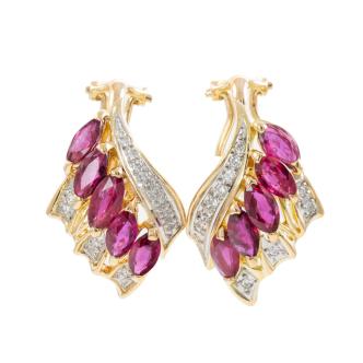 3.76ct Ruby and Diamond Earrings