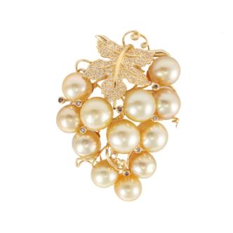 10.5-12.5mm South Sea Pearl Brooch