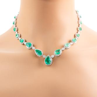 24.88ct Emerald and Diamond Necklace