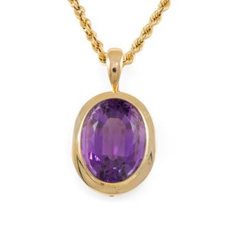 23.50ct Amethyst and Diamond Pendant