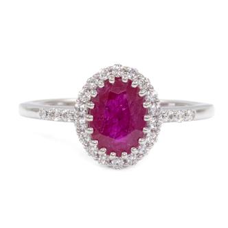 1.68ct Burmese Ruby & Diamond Ring GSL
