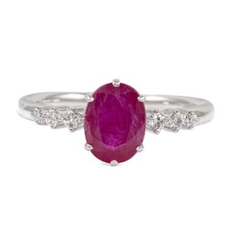 1.86ct Burmese Ruby and Diamond Ring