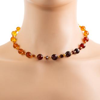 9.5mm - 2.4mm Amber Bead Necklace