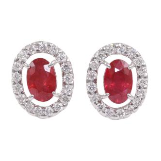 1.41ct Ruby and Diamond Earrings