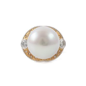16.5mm South Sea Pearl and Diamond Ring