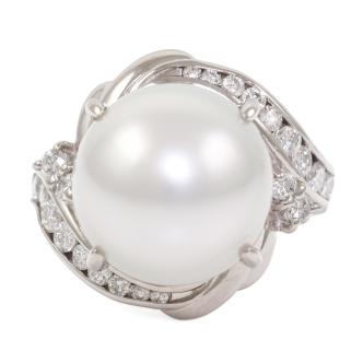 14.5mm South Sea Pearl & Diamond Ring