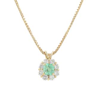 0.65ct Emerald and Diamond Pendant