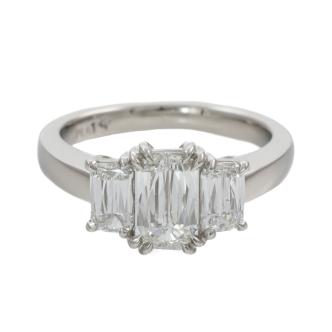 1.70ct ASHOKA Cut Diamond Trilogy Ring GIA