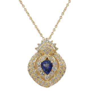 1.22ct Sapphire and Diamond Pendant