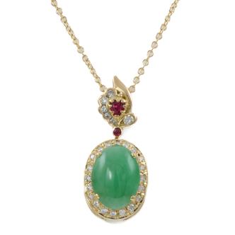 5.00ct Jade, Ruby and Diamond Pendant